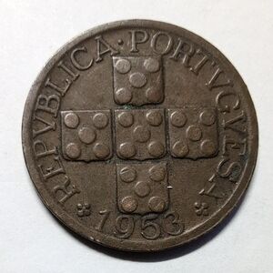1953 Portuguese 20 Centavos Coin
